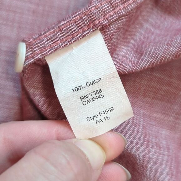 J Crew Shirt Mens Large Woven Long Sleeve Button Up Workshirt Pockets - Picture 6 of 8